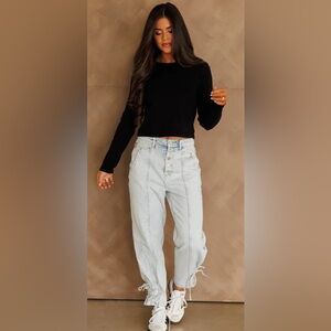 Insane Gene Five Button Lace Up Jogger Fit Jeans